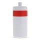 Sportflasche mit Rand 500ml weiss / rot