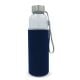 Trinkflasche aus Glas mit Neoprenhülle 500ml transparent dunkelblau