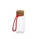 Trinkflasche 'Natural', 400 ml, inkl. Strap transparent/rot
