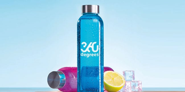Werbeartikel Trinkflasche aus Kunststoff individuell mit Logo bedrucken lassen