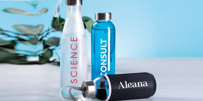 Werbeartikel Trinkflasche aus Plastik individuell mit Logo bedrucken lassen